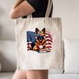 Patriotic German Shepherd Dog Books Baseball American Flag Canvas Tote Bag