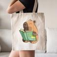 Pet Capybara Is Reading Library Capy Word Book Day Teacher Men Women Kids Canvas Tote Bag