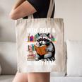 Well Read & Slightly Feral Raccoon Book Lover Graphic Canvas Tote Bag