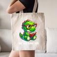 Readasaurus Reading Dinosaur Book Reader Bookworm Canvas Tote Bag