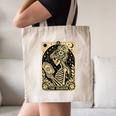 The Reader Tarot Card Book Lover Skeleton Reading Book Canvas Tote Bag