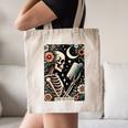 The Reader Tarot Card Skeleton Reading Book Bookworm Bookish Canvas Tote Bag