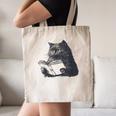 Reading Cat Cat Book Lover Canvas Tote Bag