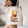 Reading Cat Books Cute Canvas Tote Bag