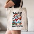 Reading Is Snow Much Fun Christmas Bookworm Snowman Reading Canvas Tote Bag Reading Is Snow Much Fun Christmas Bookworm Snowman Reading Canvas Tote Bag