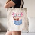 Readsalotl Axolotl Reading Book Lover Reading Pocket Axolotl Canvas Tote Bag