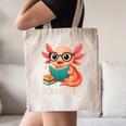 Readsolotl Kawaii Axolotl Reading Book Lover Canvas Tote Bag
