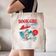 Retro Book Girl Summer For Women Beach Reading Canvas Tote Bag