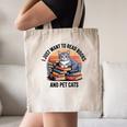 Retro I Just Want To Read Books And Pet Cats Cat Canvas Tote Bag