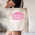 Retro Pink Coquette Bow Valentine Book Lover Varsity Canvas Tote Bag