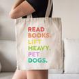 Retro Read Books Lift Heavy Pet Dogs Gym Book Lover Canvas Tote Bag
