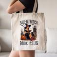 Salem Witch Book Club Bookish Retro Halloween Cat Canvas Tote Bag Salem Witch Book Club Bookish Retro Halloween Cat Canvas Tote Bag