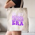 In My School Librarian Era Groovy Back To School Book Lover Canvas Tote Bag