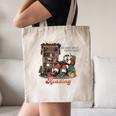He Sees What You'Ve Been Reading Santa Christmas Bookish Canvas Tote Bag