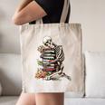 Skeleton Reading Book Halloween Bookworm Bibliophile Reader Canvas Tote Bag