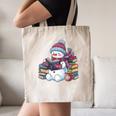 Snowman Reading Book Lovers Christmas Bookworm Librarian Canvas Tote Bag