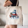 Snowman Reading Books Lovers Librarian Bookworm Christmas Canvas Tote Bag