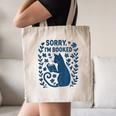 Sorry I'm Booked Cat Reading Book Boho Flowers Vintage Canvas Tote Bag Sorry I'm Booked Cat Reading Book Boho Flowers Vintage Canvas Tote Bag