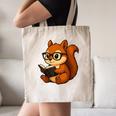 Squirrel Reading Book Lover Canvas Tote Bag