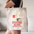 Staying Alive One Book At A Time Skeleton Reading Librarian Canvas Tote Bag