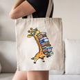 Teacher Shirt Giraffe Holding Books Bookworm Librarian Canvas Tote Bag