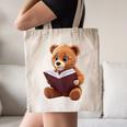 Teddy Bear Reading a Book Canvas Tote Bag