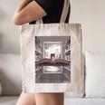 Totally Weird Tees Cat Library Book Reading Literary Canvas Tote Bag