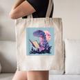 Trex Reading Book Dinosaur Canvas Tote Bag