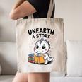 Unearth a Story Cute Dinosaur Summer Reading 2026 Dino Book Canvas Tote Bag