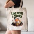 Unearth A Story Fox Reads a Book Canvas Tote Bag