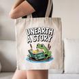 Unearth a Story Frog Reading a Book Summer 2026 Canvas Tote Bag