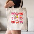 Valentine Cupid Coquette Pink Bow Apple Books Teacher Canvas Tote Bag