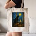 Van Gogh Starry Night Art Cat And Book Lovers Canvas Tote Bag Van Gogh Starry Night Art Cat And Book Lovers Canvas Tote Bag