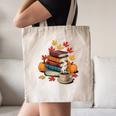 Vintage Books Tea Lovers Fall Autumn Leaves And Pumpkins Canvas Tote Bag