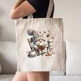Vintage Cute Gnome Reading Book Coffee Cute Gnome Graphic Canvas Tote Bag