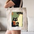 Vintage Japanese Cat Book Lovers UFO Alien Abduction Cat Dad Canvas Tote Bag Vintage Japanese Cat Book Lovers UFO Alien Abduction Cat Dad Canvas Tote Bag