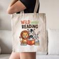 Wild About Reading Zoo Animals For Bookworm Book Reader Canvas Tote Bag