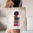 Woman And Books Stack Afro Girl Reading Lover Canvas Tote Bag Woman And Books Stack Afro Girl Reading Lover Canvas Tote Bag