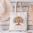 100th Day Of School Books Tree Reading Canvas Tote Bag