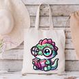 Adorable Book Lover Basilisk With Reading Glasses Cute Canvas Tote Bag