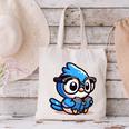 Adorable Book Lover Blue Jay With Reading Glasses Cute Canvas Tote Bag