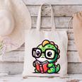 Adorable Book Lover Iguana With Reading Glasses Cute Canvas Tote Bag