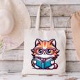 Adorable Book Lover Maine Coon Cat With Reading Glasses Cute Canvas Tote Bag Adorable Book Lover Maine Coon Cat With Reading Glasses Cute Canvas Tote Bag