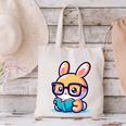 Adorable Book Lover Rabbit With Reading Glasses Cute Premium Canvas Tote Bag Adorable Book Lover Rabbit With Reading Glasses Cute Premium Canvas Tote Bag
