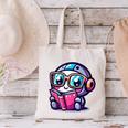 Adorable Book Lover Robot With Reading Glasses Cute Canvas Tote Bag
