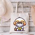Adorable Book Lover Shih Tzu With Reading Glasses Cute Canvas Tote Bag