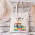 Adorable Donkey With Heart Sitting On Colorful Book Stack Canvas Tote Bag Adorable Donkey With Heart Sitting On Colorful Book Stack Canvas Tote Bag
