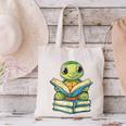 Adorable Turtle Reading Books Canvas Tote Bag