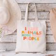 I Like Animals More Than People Sarcastic Introvert Canvas Tote Bag