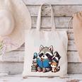Animals Raccoon Reading Book Librarian Across America Kids Canvas Tote Bag